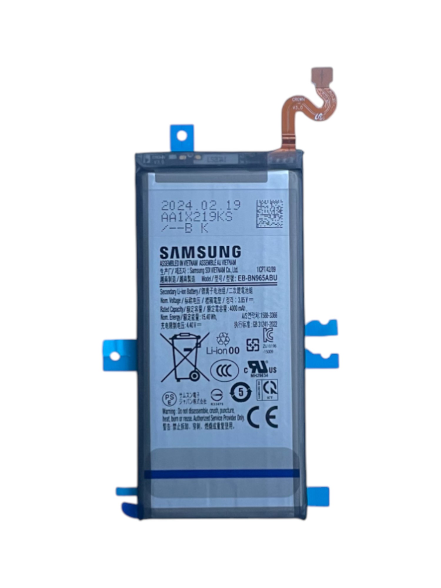 Gyári akkumulátor - Samsung Note 9 N960F EB-BN965ABU - 1ICP7/42/89 - 4000mAh 
