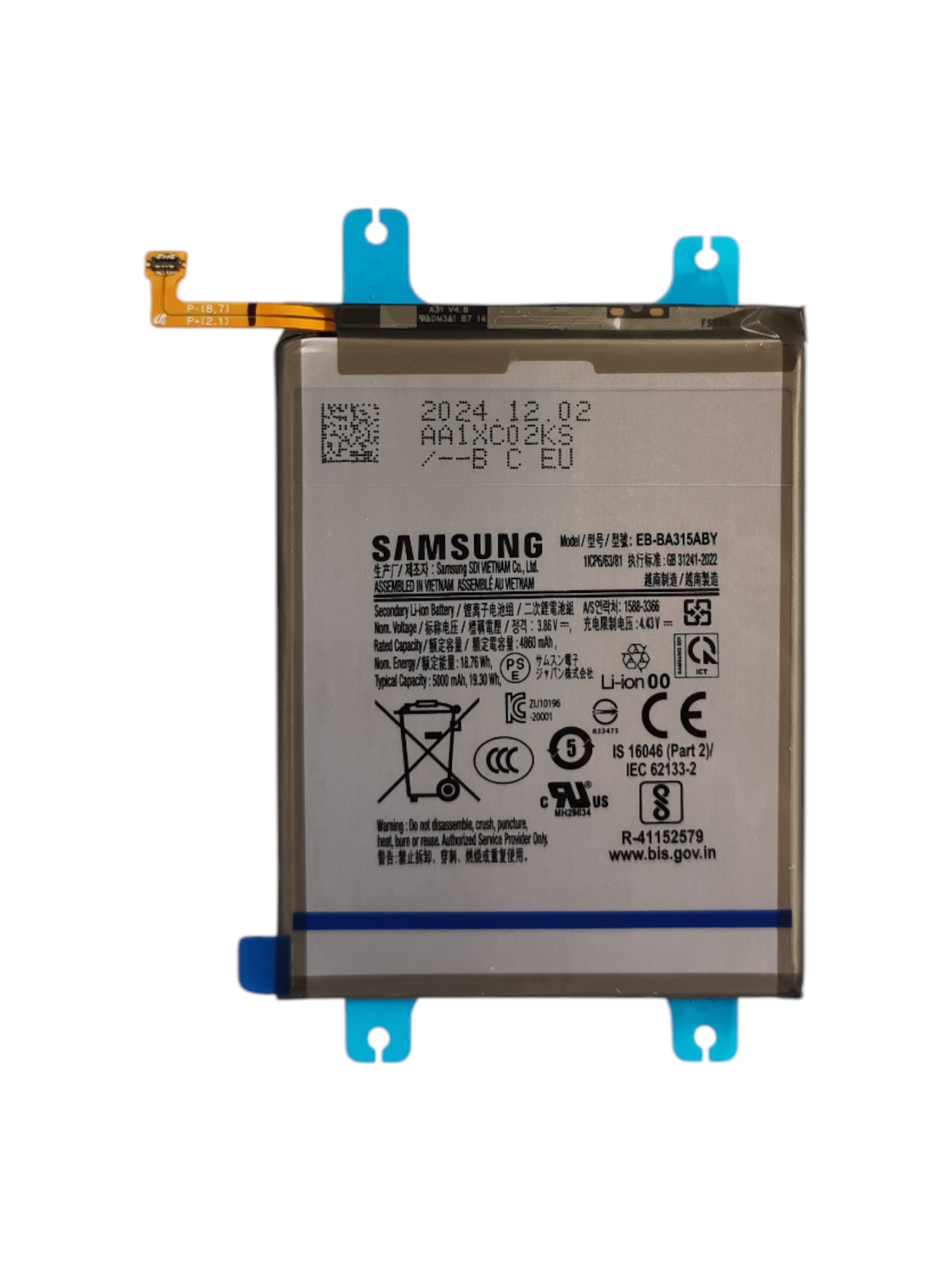 Gyári akkumulátor - Samsung A32 4G-A22 4G A325F / A225F EB-BA315ABY - 1ICP6/63/81 - 4860mAh 