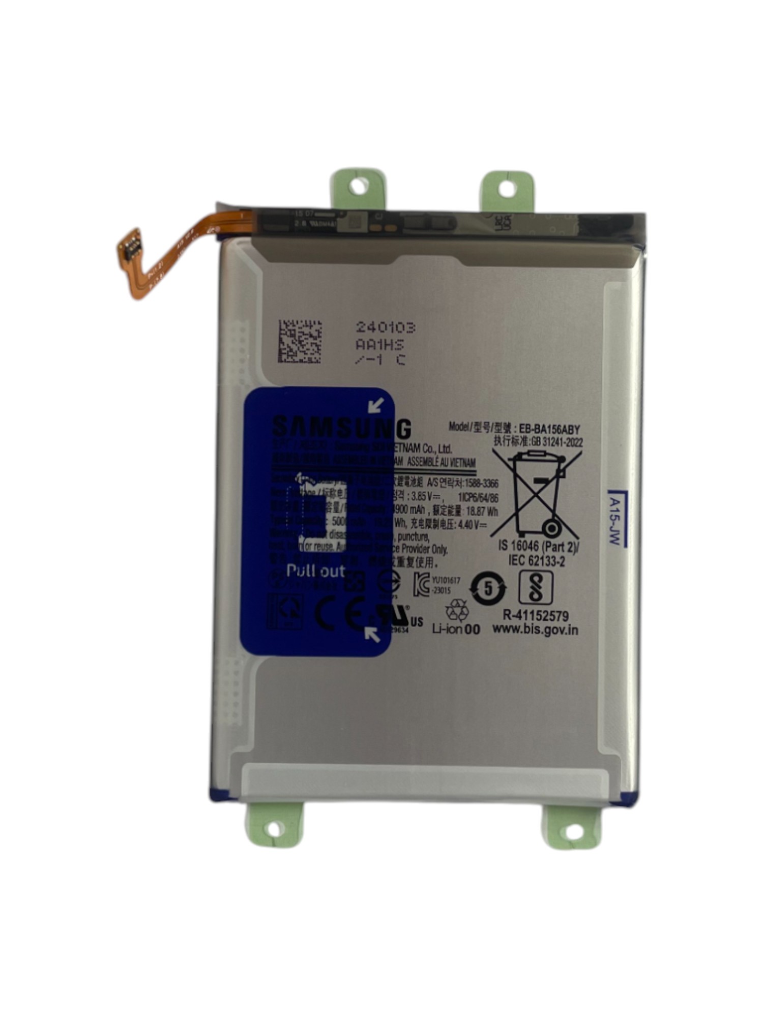 Gyári akkumulátor - Samsung A15 5G A156 EB-BA156ABY - 1ICP6/64/86 - 4900mAh 
