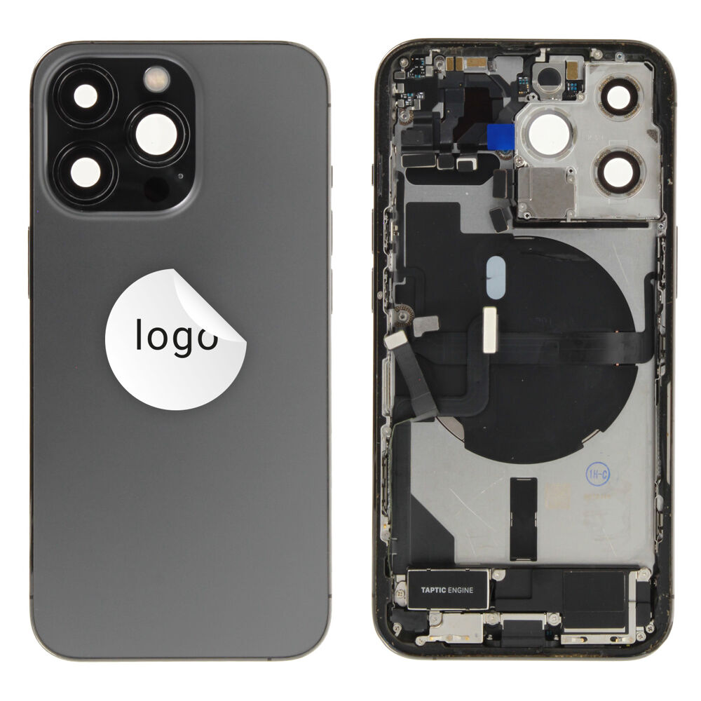 Gyári bontott iPhone 13 Pro középső keret hátlappal grafit színben + oldalsó gombokkal + kamera lencsével + sim kártyatartóval(Alig észrevehető karcok)