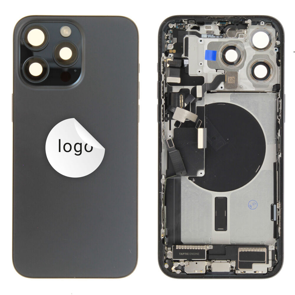 Gyári bontott,iPhone 15 Pro Max  középső keret hátlappal kék színben + oldalsó gombokkal + kamera lencsével + sim kártyatartóval (Alig észrevehető karcok)