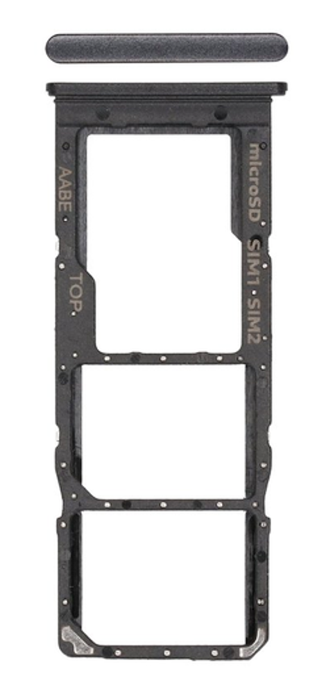 SIM tray (Gyári) - Fekete, Samsung Galaxy A12; SM-A125